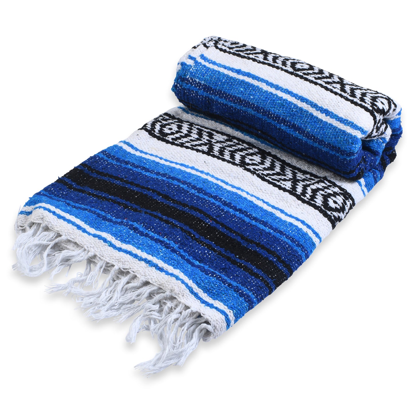 Mexican Blanket, Blue Waters - for Yoga, Camping, Picnics, Travel, Beach