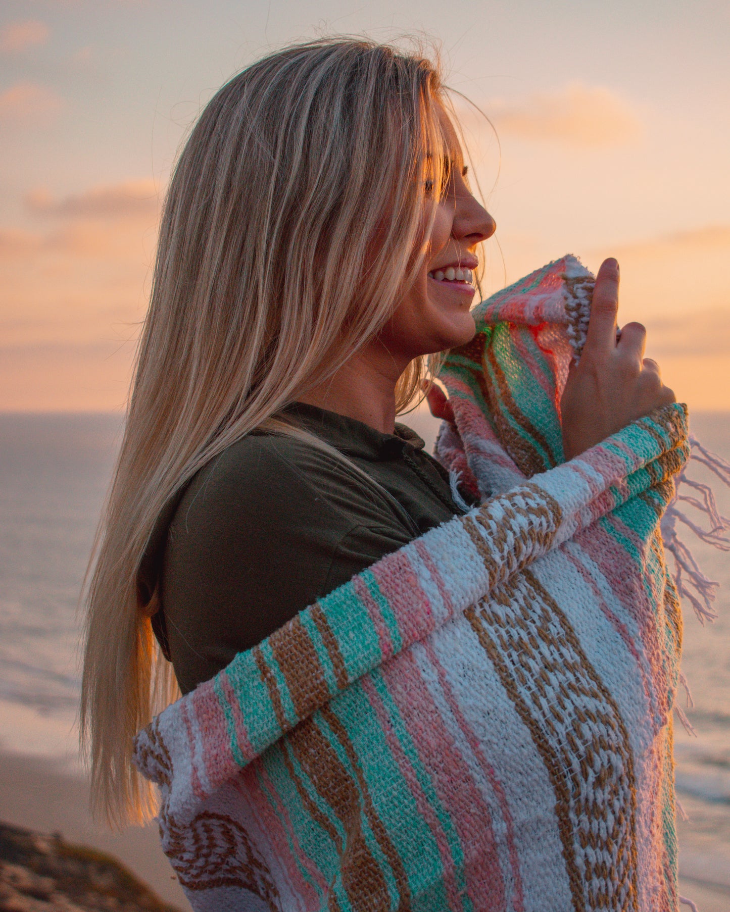 Mexican Blanket, Neopolitan - for Yoga, Camping, Picnics, Beach