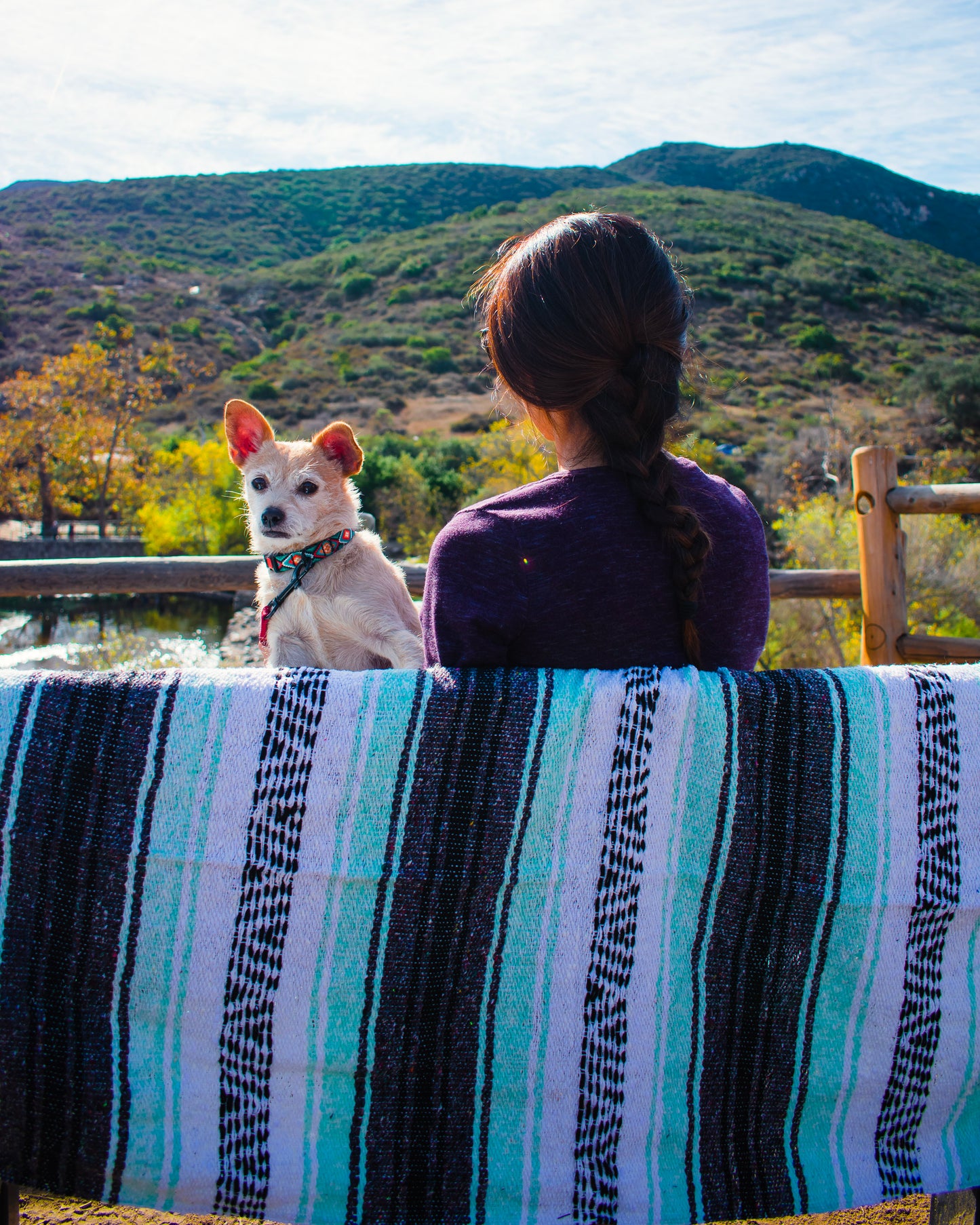 Mexican Blanket, Seafoam - for Yoga, Camping, Picnics, Travel, Beach