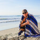 Mexican Blanket, Deep Blue - for Yoga, Camping, Picnics, Travel, Beach - WHOLESALE